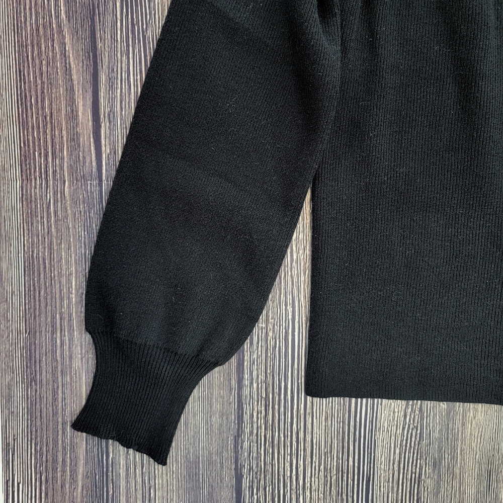 Z Supply NWT Hadley Sweater Tie Back Ribbed Black Top - Picture 4 of 12